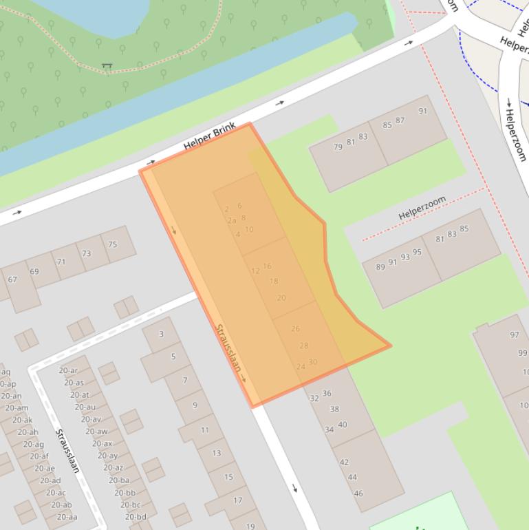 Kaart van postcodegebied 9722KS.