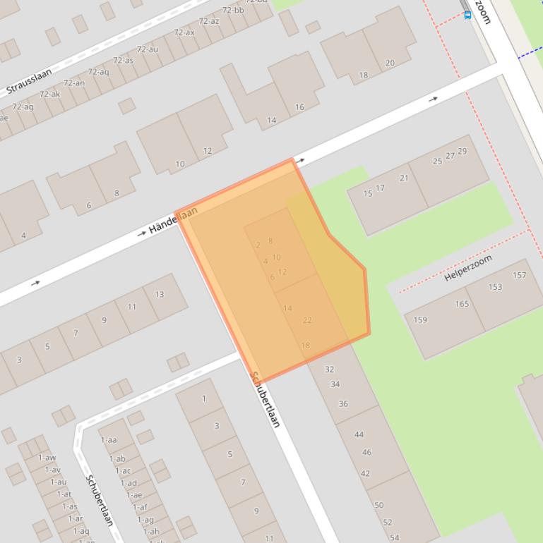 Kaart van postcodegebied 9722LB.
