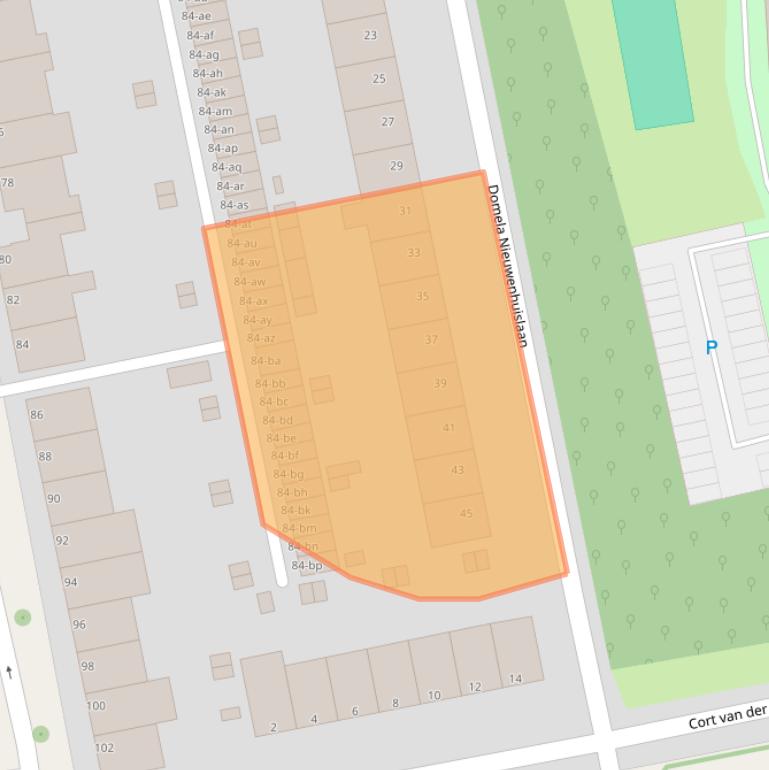 Kaart van postcodegebied 9722LH.