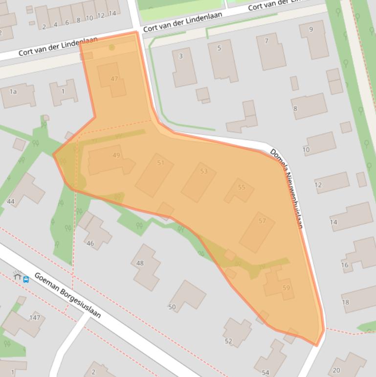 Kaart van postcodegebied 9722LJ.