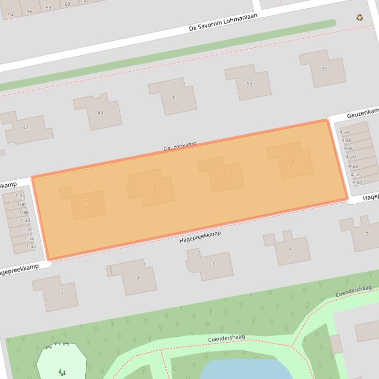 Kaart van postcodegebied 9722LL.