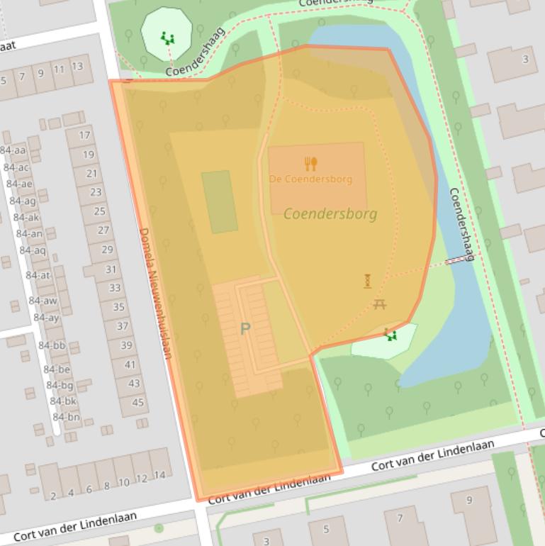 Kaart van postcodegebied 9722LS.