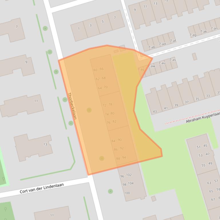 Kaart van postcodegebied 9722NE.