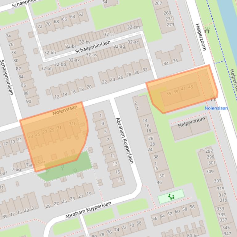 Kaart van postcodegebied 9722NL.