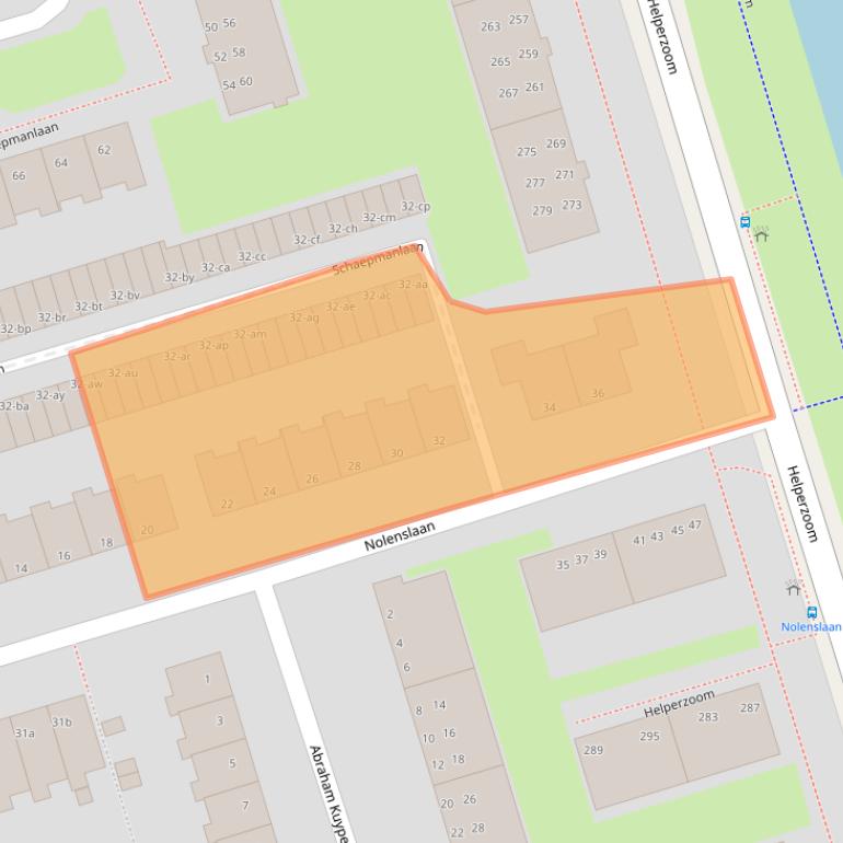Kaart van postcodegebied 9722NN.