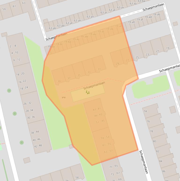 Kaart van postcodegebied 9722NR.