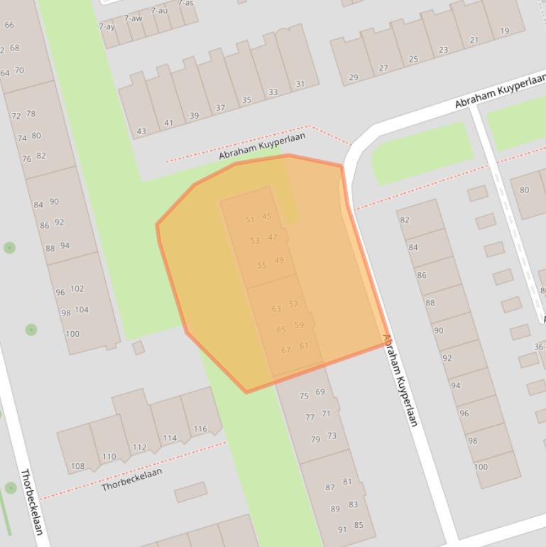 Kaart van postcodegebied 9722PC.