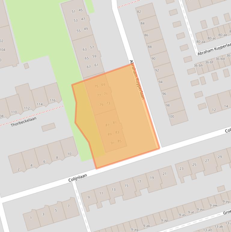 Kaart van postcodegebied 9722PD.