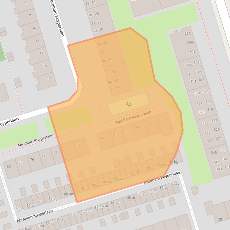 Kaart van postcodegebied 9722PG.