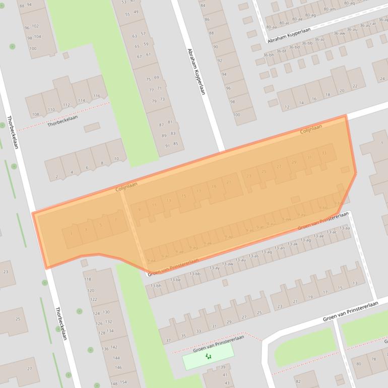 Kaart van postcodegebied 9722PJ.