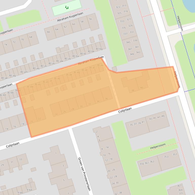 Kaart van postcodegebied 9722PM.
