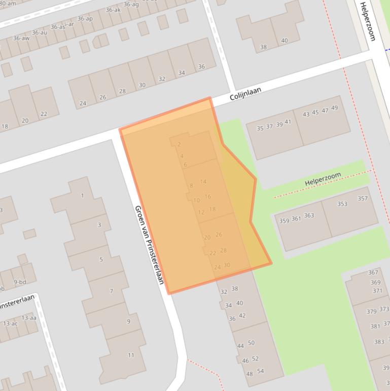 Kaart van postcodegebied 9722PS.