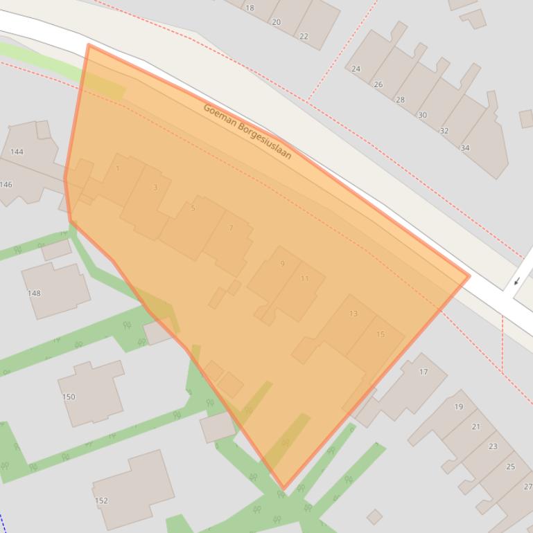 Kaart van postcodegebied 9722RA.