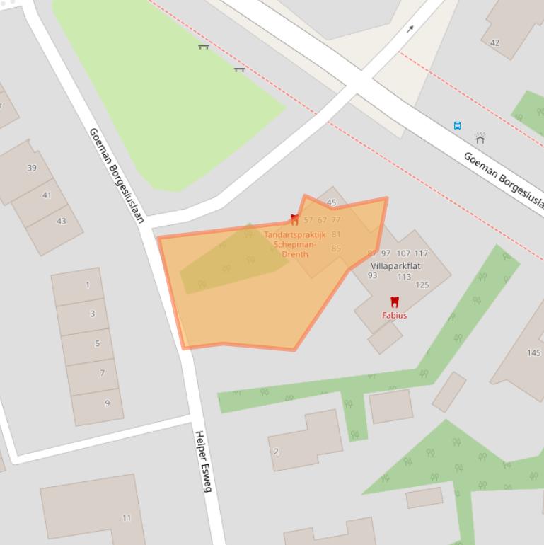 Kaart van postcodegebied 9722RD.