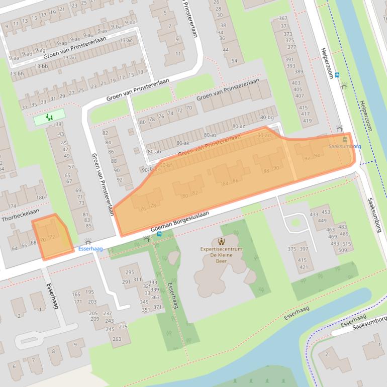 Kaart van postcodegebied 9722RM.