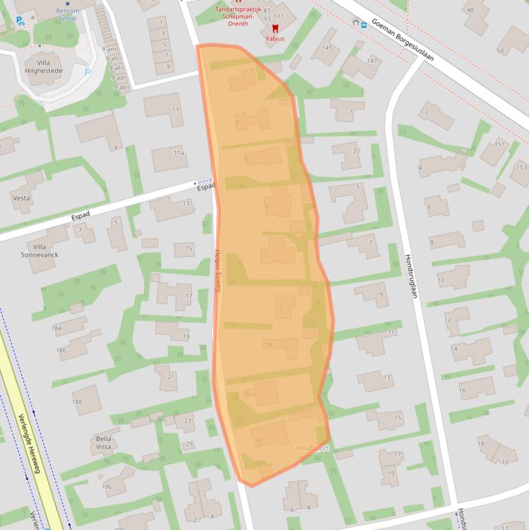 Kaart van postcodegebied 9722RR.