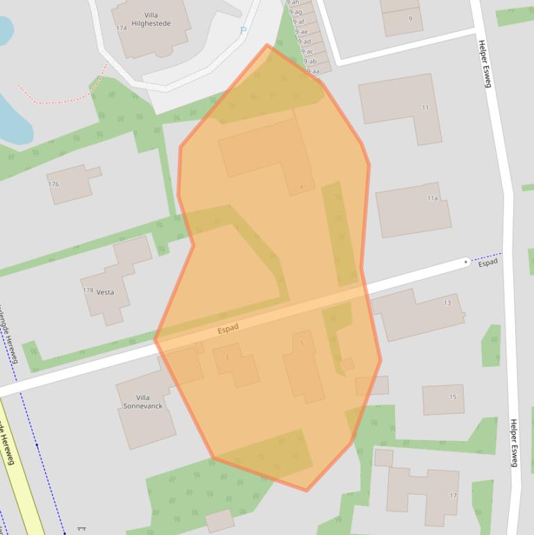 Kaart van postcodegebied 9722RX.