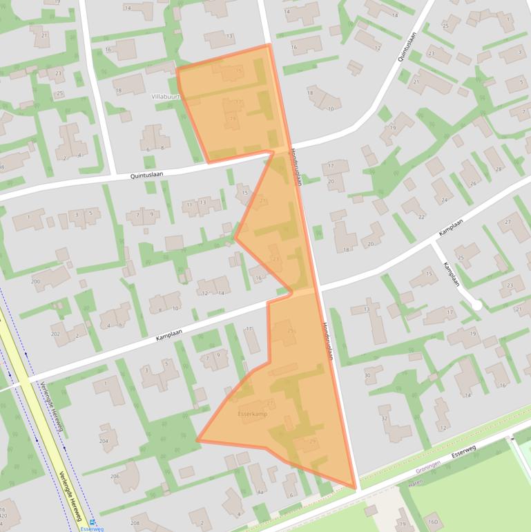 Kaart van postcodegebied 9722SC.