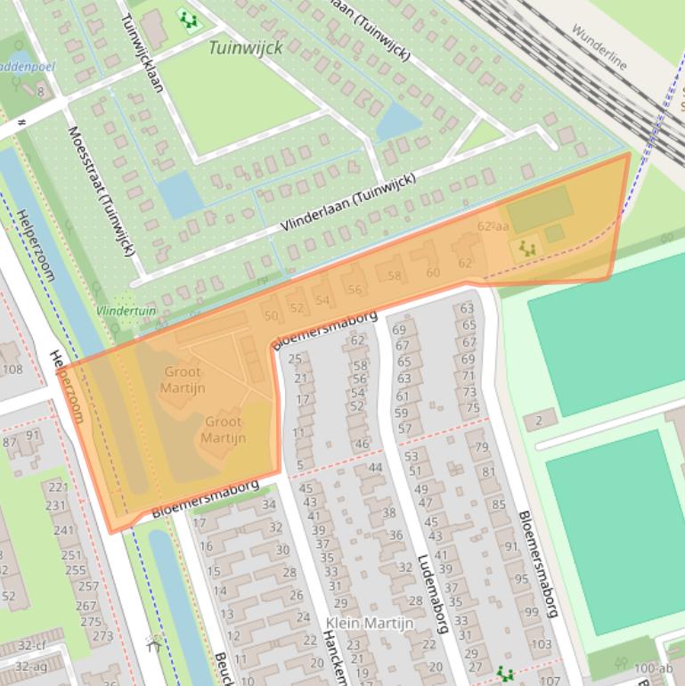 Kaart van postcodegebied 9722WH.