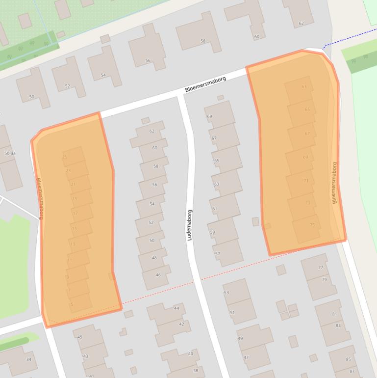 Kaart van postcodegebied 9722WJ.