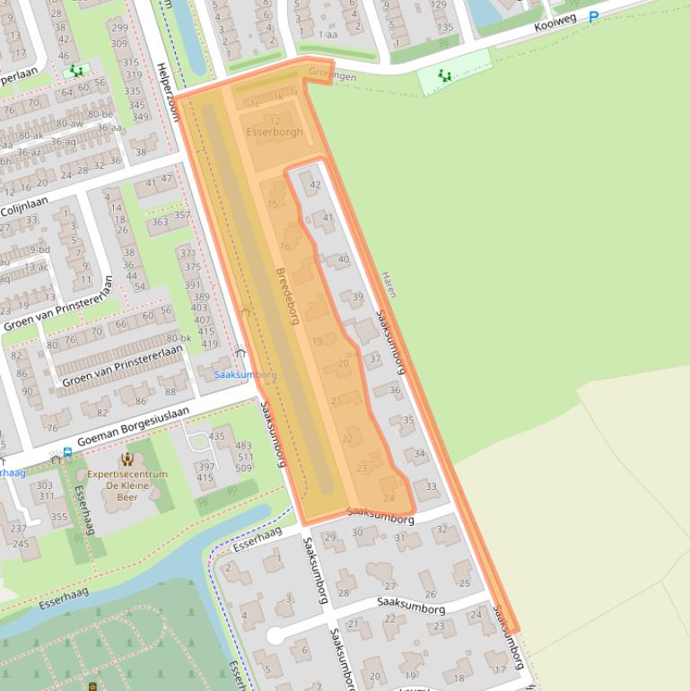 Kaart van postcodegebied 9722WK.