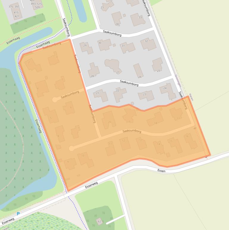 Kaart van postcodegebied 9722WL.