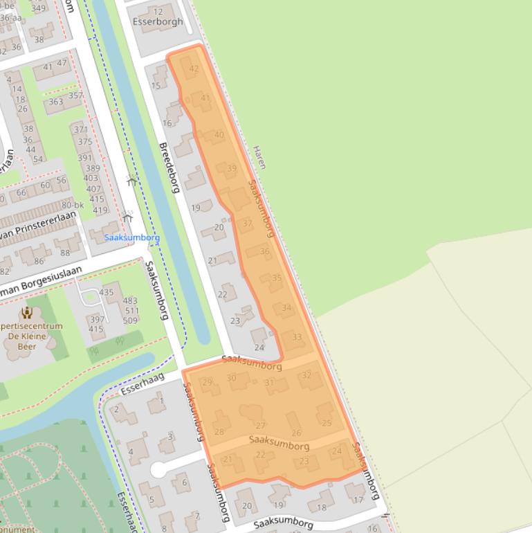 Kaart van postcodegebied 9722WN.