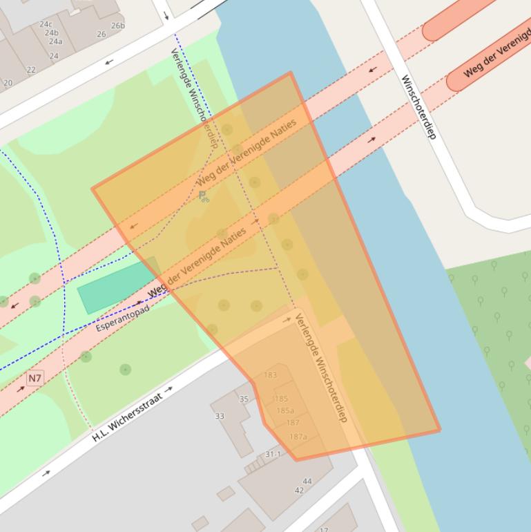 Kaart van postcodegebied 9723AA.