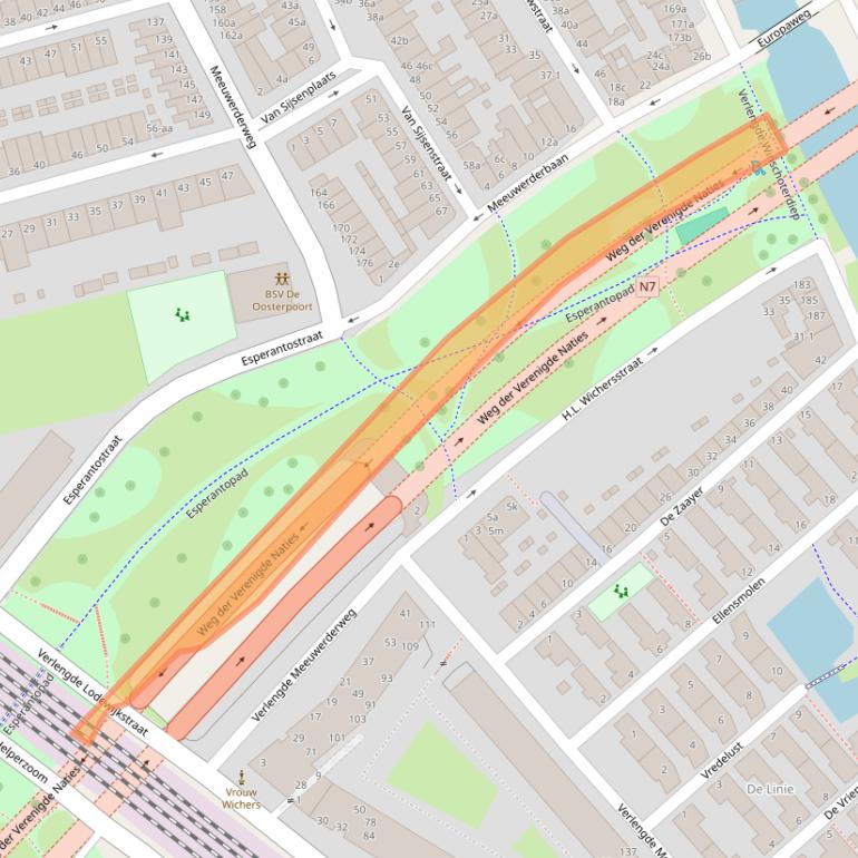 Kaart van postcodegebied 9723AG.