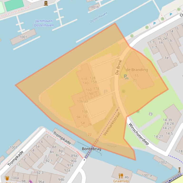 Kaart van postcodegebied 9723AM.