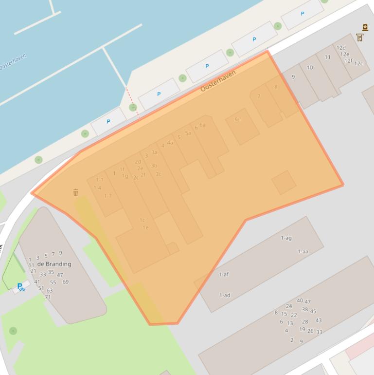 Kaart van postcodegebied 9723AN.