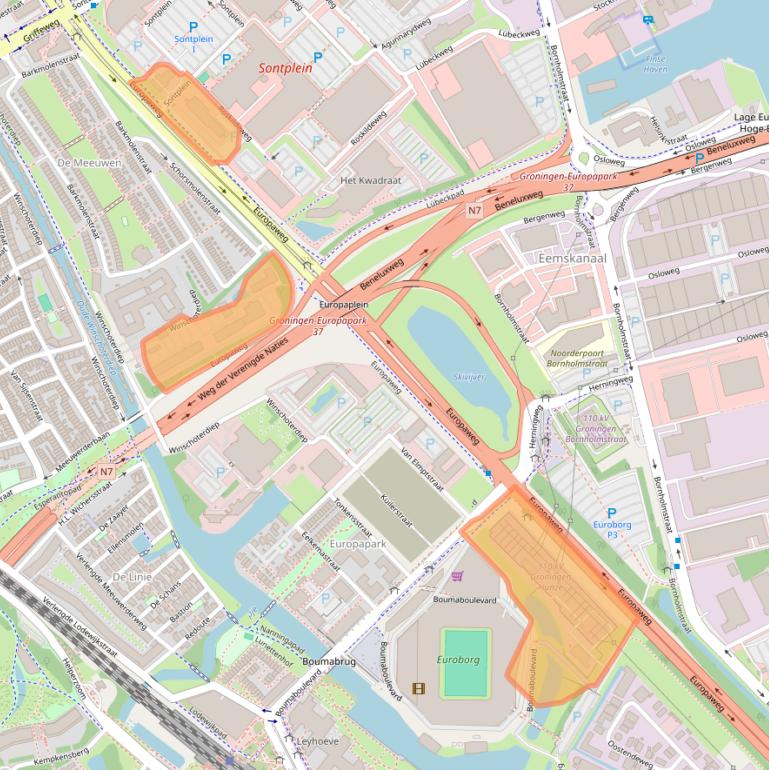 Kaart van postcodegebied 9723AS.
