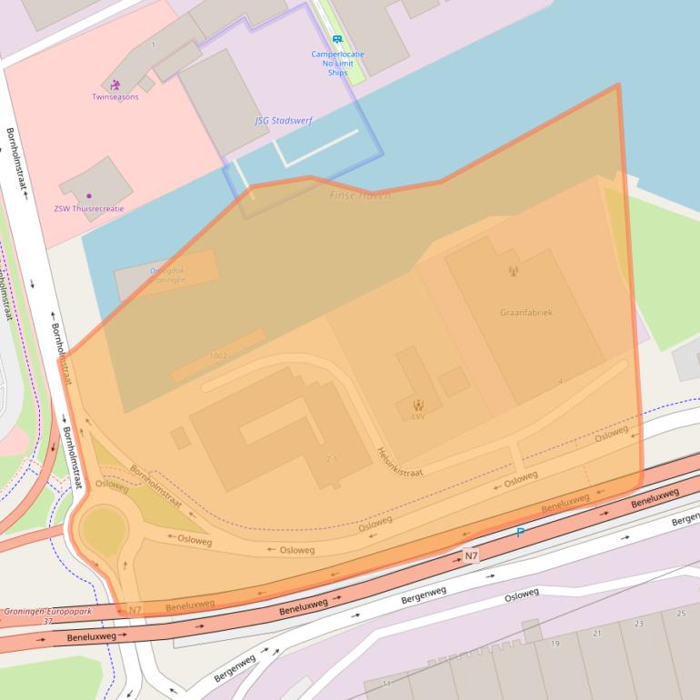 Kaart van postcodegebied 9723BD.