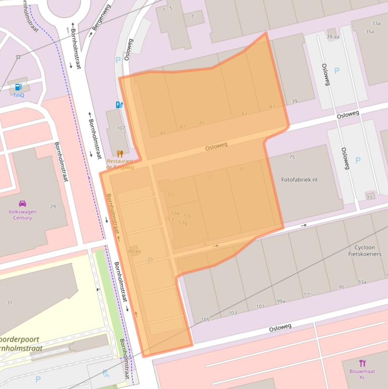 Kaart van postcodegebied 9723BH.