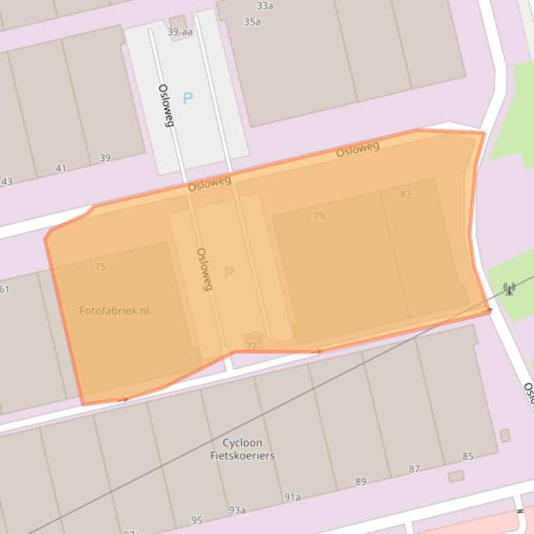 Kaart van postcodegebied 9723BJ.