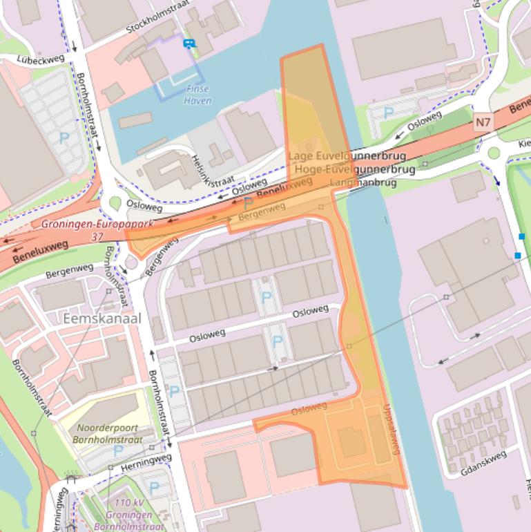 Kaart van postcodegebied 9723BL.
