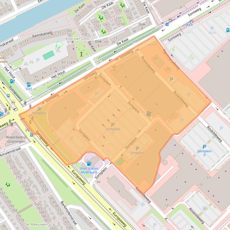 Kaart van postcodegebied 9723BZ.