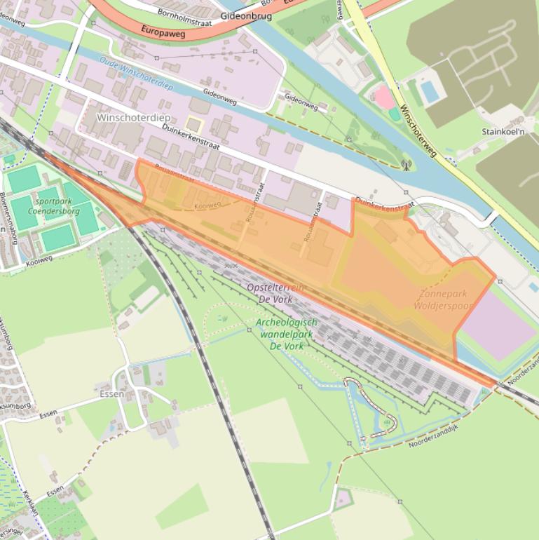 Kaart van postcodegebied 9723CC.