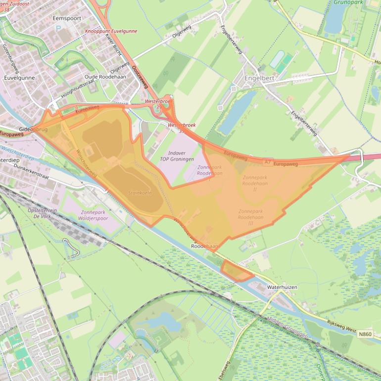 Kaart van postcodegebied 9723CG.