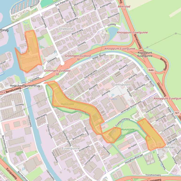 Kaart van postcodegebied 9723CV.
