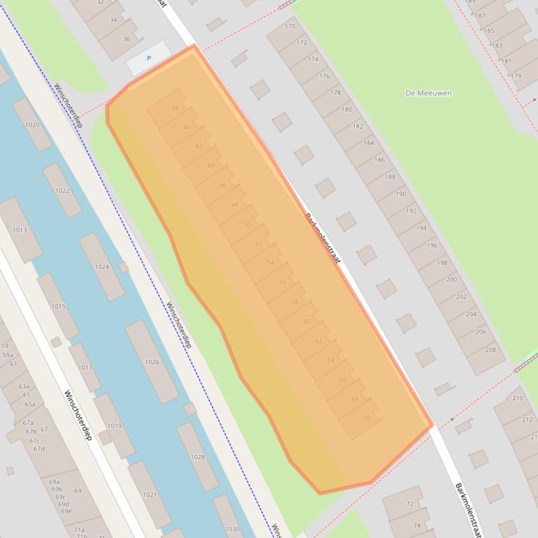 Kaart van postcodegebied 9723DJ.