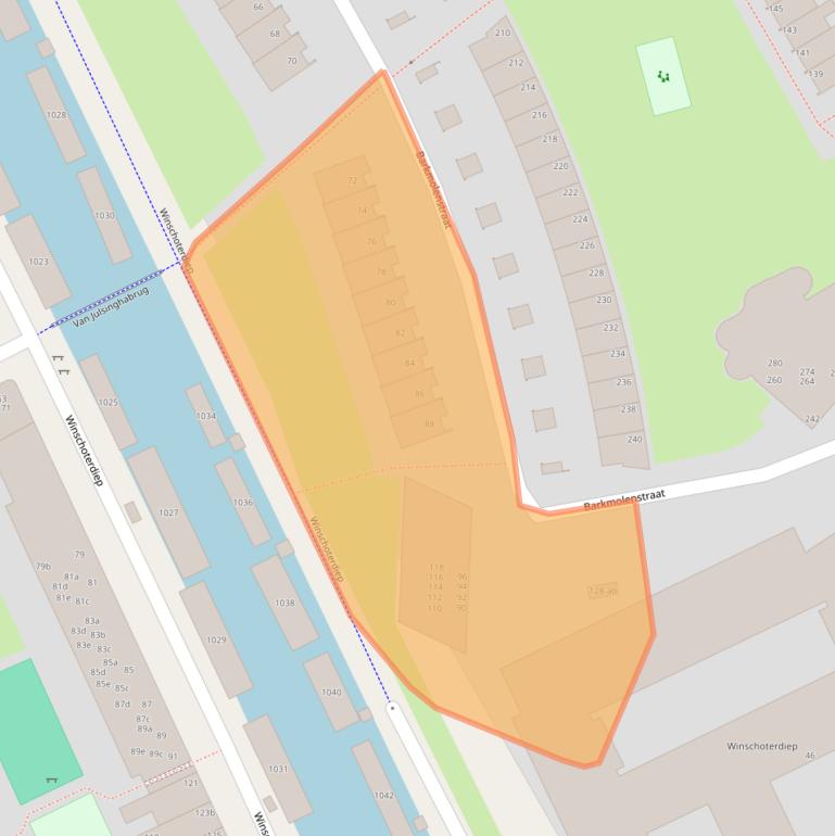 Kaart van postcodegebied 9723DK.