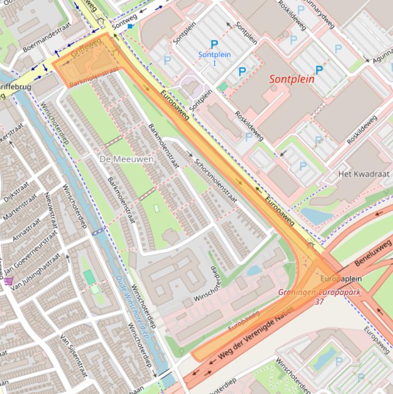Kaart van postcodegebied 9723DV.