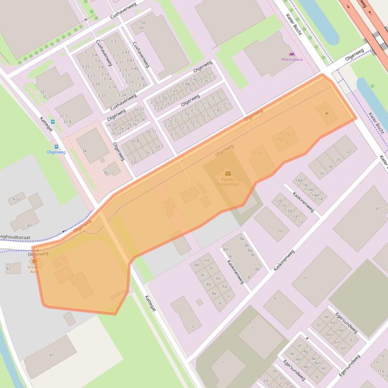 Kaart van postcodegebied 9723EA.