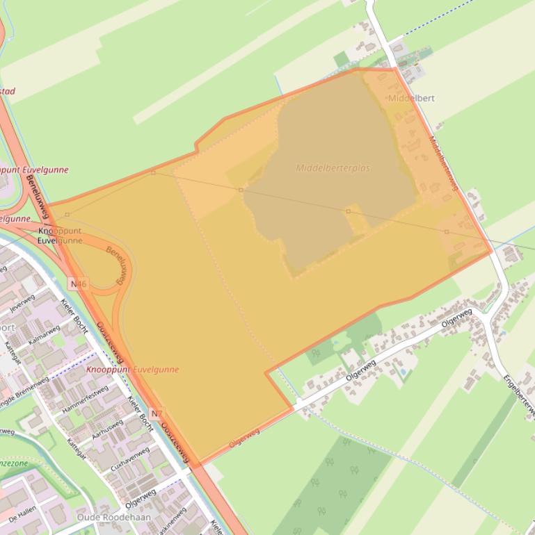 Kaart van postcodegebied 9723EW.