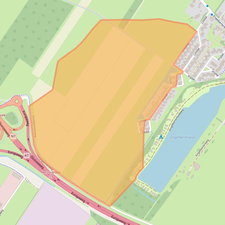 Kaart van postcodegebied 9723GE.