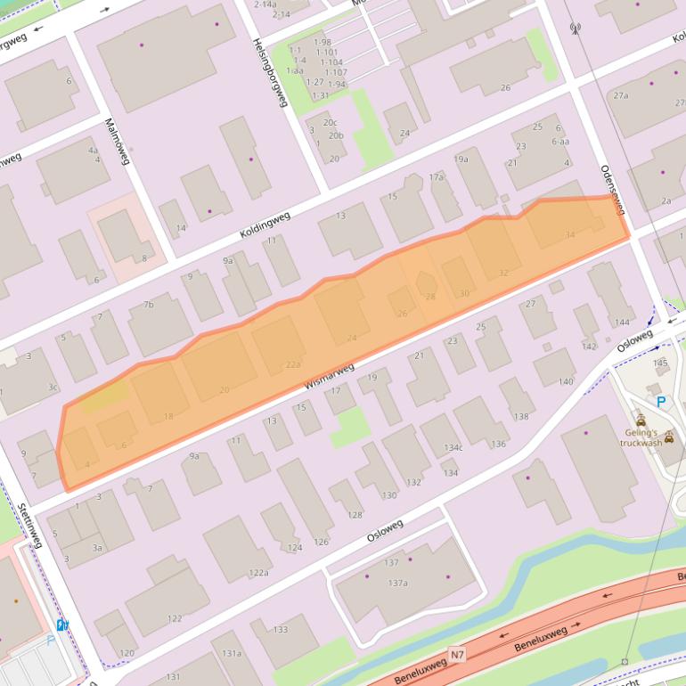 Kaart van postcodegebied 9723HB.