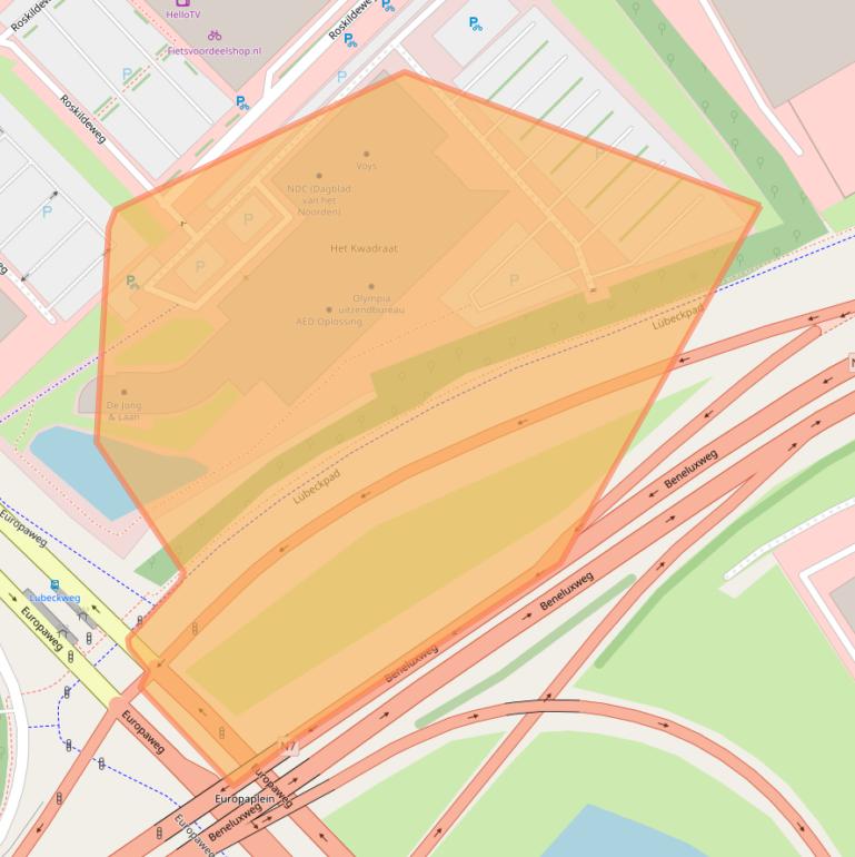 Kaart van postcodegebied 9723HE.