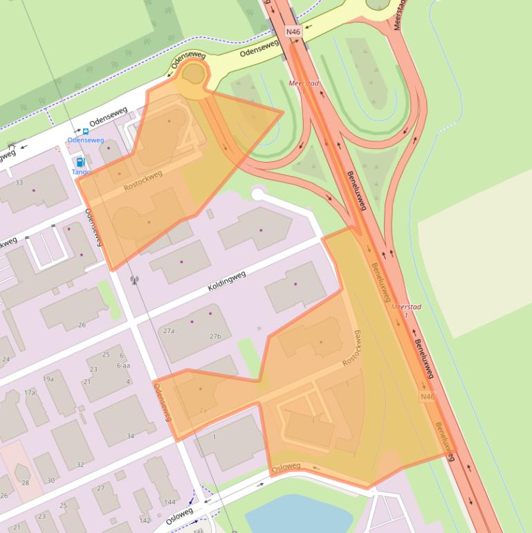 Kaart van postcodegebied 9723HG.