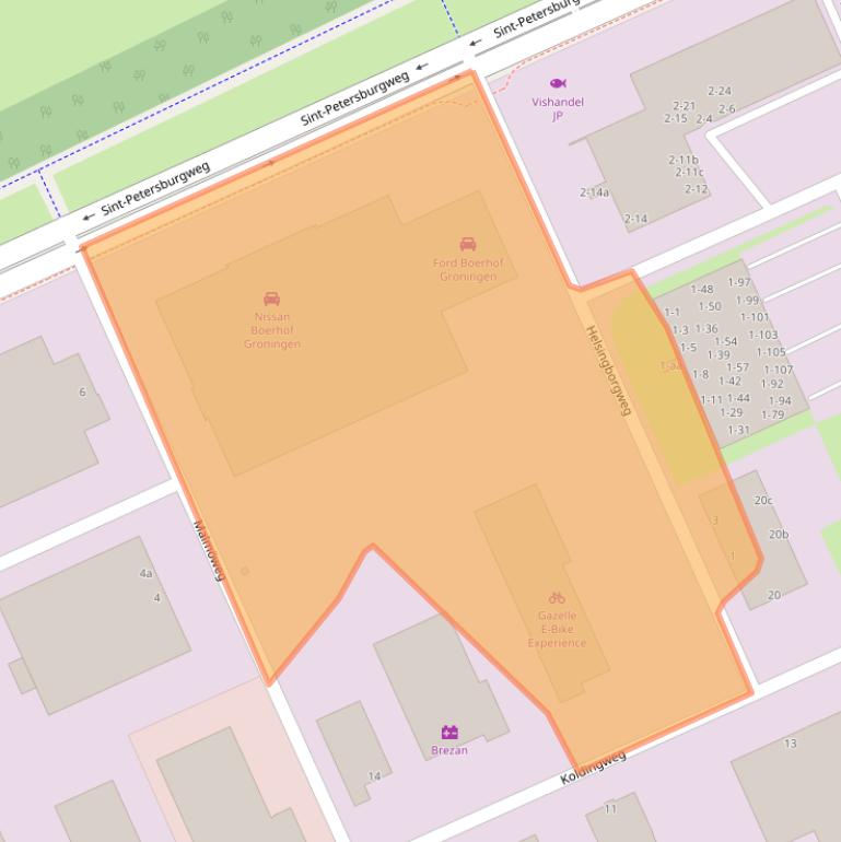 Kaart van postcodegebied 9723HN.